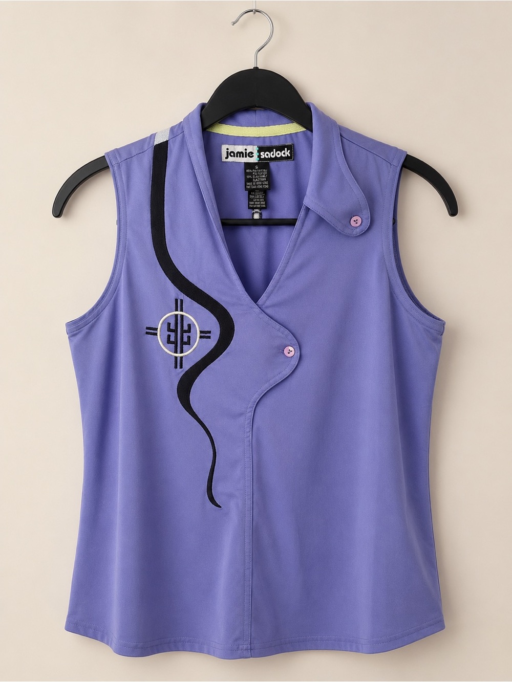 Jamie Sadock Sleeveless Golf Top Small Purple Stretch Performance Polo Shirt